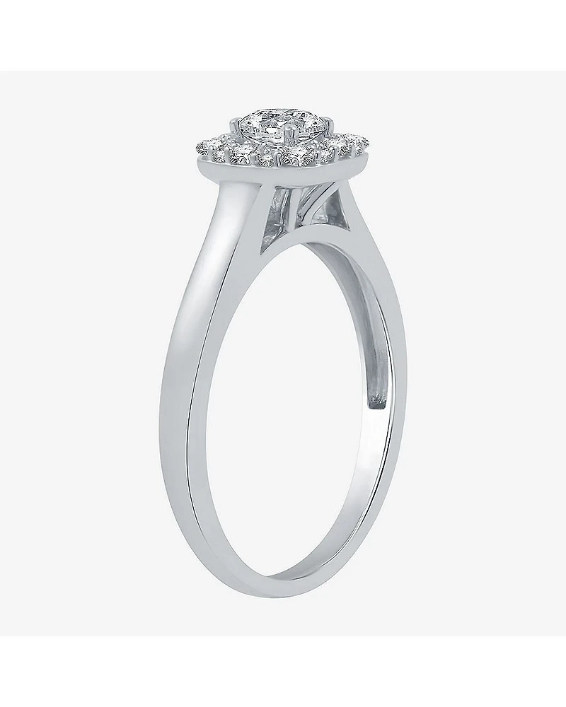 (H-I / I1) I Said Yes Womens 1 CT. T.W. Lab Grown White Diamond Sterling Silver or 14K Gold Over Silver Cushion Halo Bridal Set