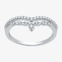 I Said Yes (H-I / I1) 1/5 CT. T.W. Lab Grown White Diamond Sterling Silver or 14K Gold Over Chevron Wedding Band