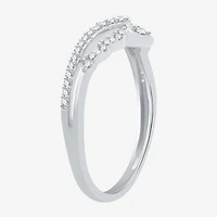 I Said Yes (H-I / I1) 1/5 CT. T.W. Lab Grown White Diamond Sterling Silver or 14K Gold Over Chevron Wedding Band