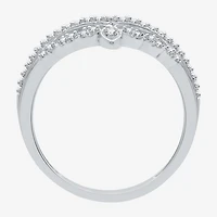 I Said Yes (H-I / I1) 1/5 CT. T.W. Lab Grown White Diamond Sterling Silver or 14K Gold Over Chevron Wedding Band