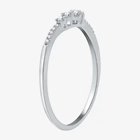 I Said Yes (H-I / I1) 1/10 CT. T.W. Lab Grown White Diamond Sterling Silver or 14K Gold Over Curved Chevron Wedding Band