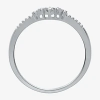 I Said Yes (H-I / I1) 1/10 CT. T.W. Lab Grown White Diamond Sterling Silver or 14K Gold Over Curved Chevron Wedding Band