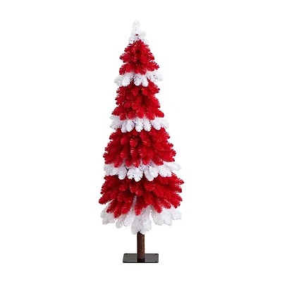 Nearly Natural Pre-Lit Artificial Peppermint 150 Microdot Led Lights 5 Foot Pre-Lit Fir Christmas Tree
