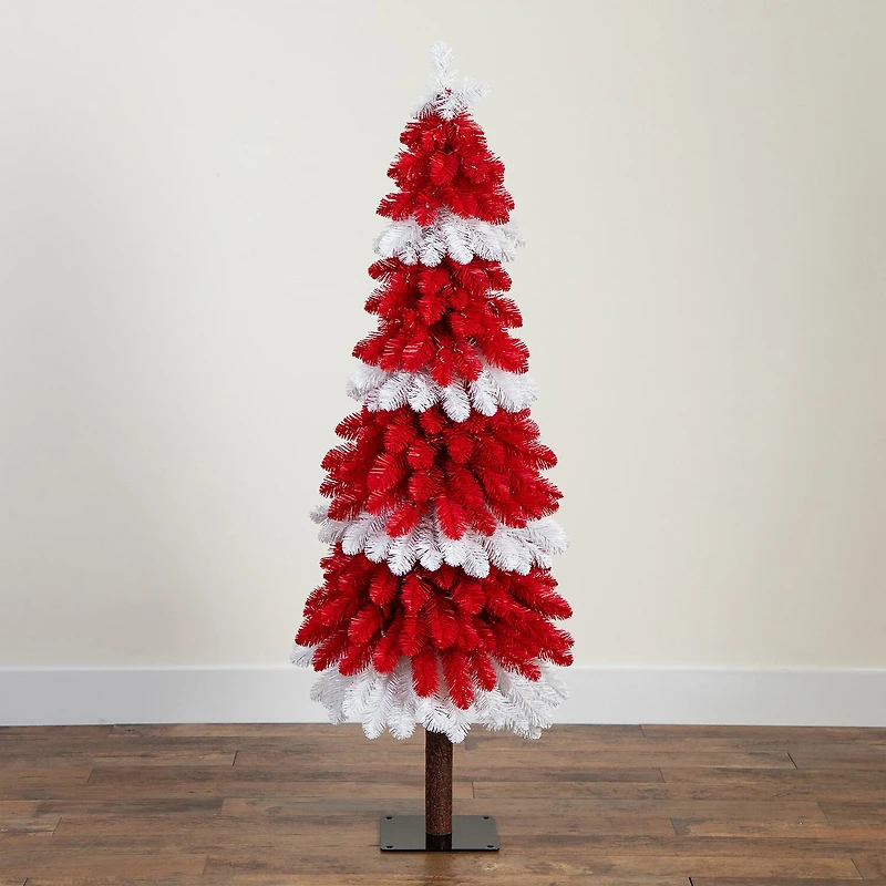 Nearly Natural Pre-Lit Artificial Peppermint 150 Microdot Led Lights 5 Foot Pre-Lit Fir Christmas Tree