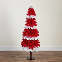 Nearly Natural Pre-Lit Artificial Peppermint 150 Microdot Led Lights 5 Foot Pre-Lit Fir Christmas Tree