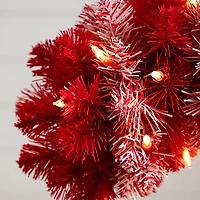 Nearly Natural Pre-Lit Artificial Candy Cane 100 Micro Led Lights 2 1/2 Foot Pre-Lit Fir Christmas Tree