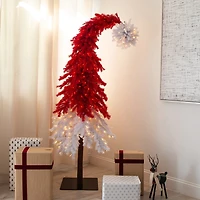 Nearly Natural 7ft Red Santa’S Hat 500 Led Lights And 1272 Bendable Branches 7 Foot Pre-Lit Fir Christmas Tree
