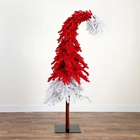 Nearly Natural 7ft Red Santa’S Hat 500 Led Lights And 1272 Bendable Branches 7 Foot Pre-Lit Fir Christmas Tree