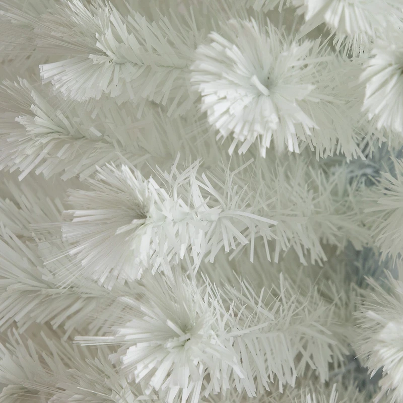 Nearly Natural Pre-Lit Fiber Optic Artificial White With Star Tree Topper 6 Foot Pre-Lit Fir Christmas Tree