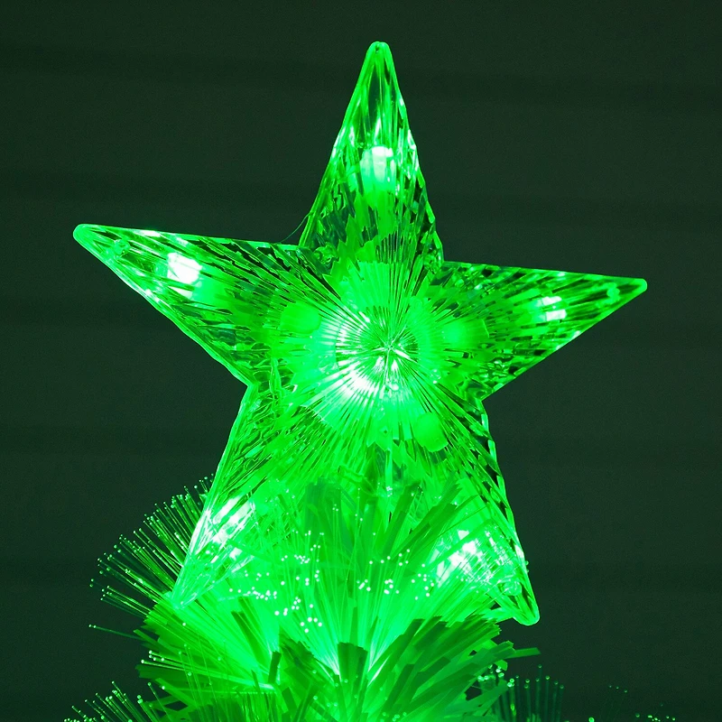 Nearly Natural Pre-Lit Fiber Optic Artificial White With Star Tree Topper 6 Foot Pre-Lit Fir Christmas Tree