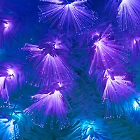 Nearly Natural Pre-Lit Fiber Optic Artificial White With Star Tree Topper 6 Foot Pre-Lit Fir Christmas Tree