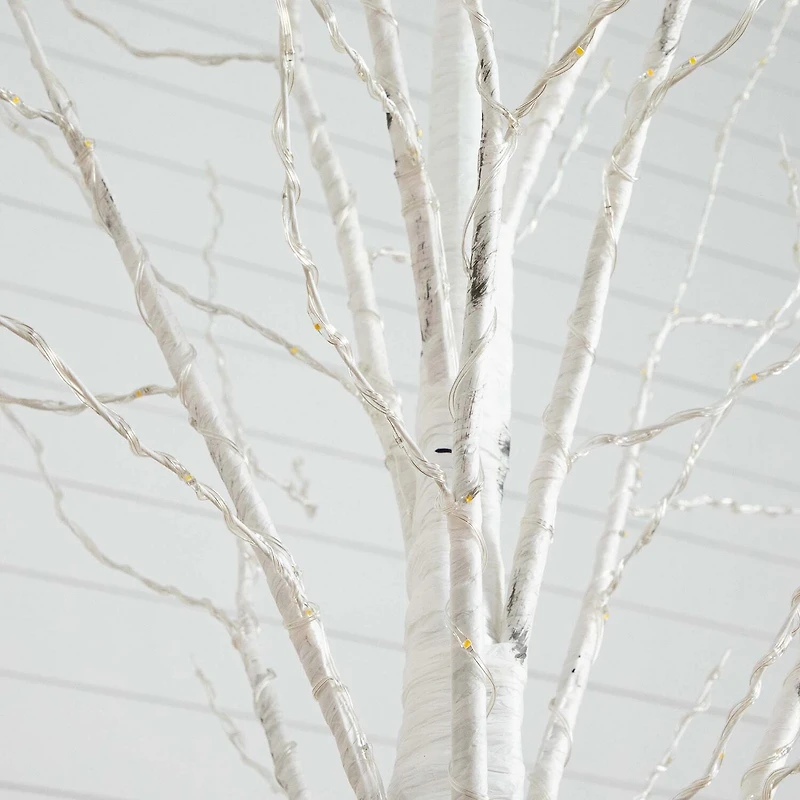 Nearly Natural 3ft Pre-Lit Artificial White Birch With 92 Warm White Led Lights 3 Foot Pre-Lit Birch Christmas Tree