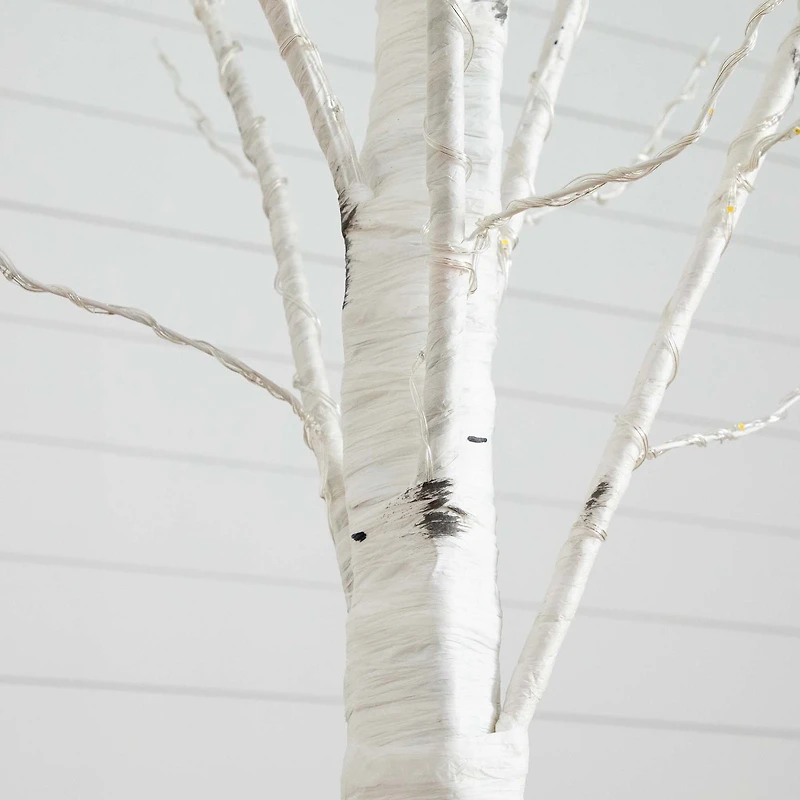 Nearly Natural 3ft Pre-Lit Artificial White Birch With 92 Warm White Led Lights 3 Foot Pre-Lit Birch Christmas Tree