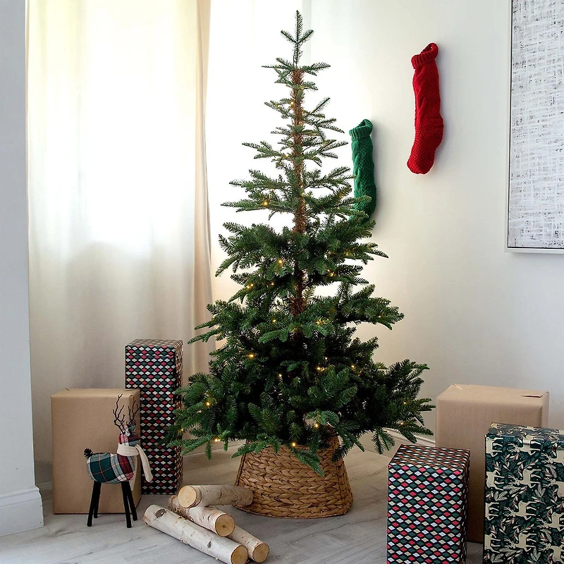 Nearly Natural Pre-Lit Artificial Idaho Mixed Fir 130 Warm White Led Lights 6 Foot Pre-Lit Fir Christmas Tree