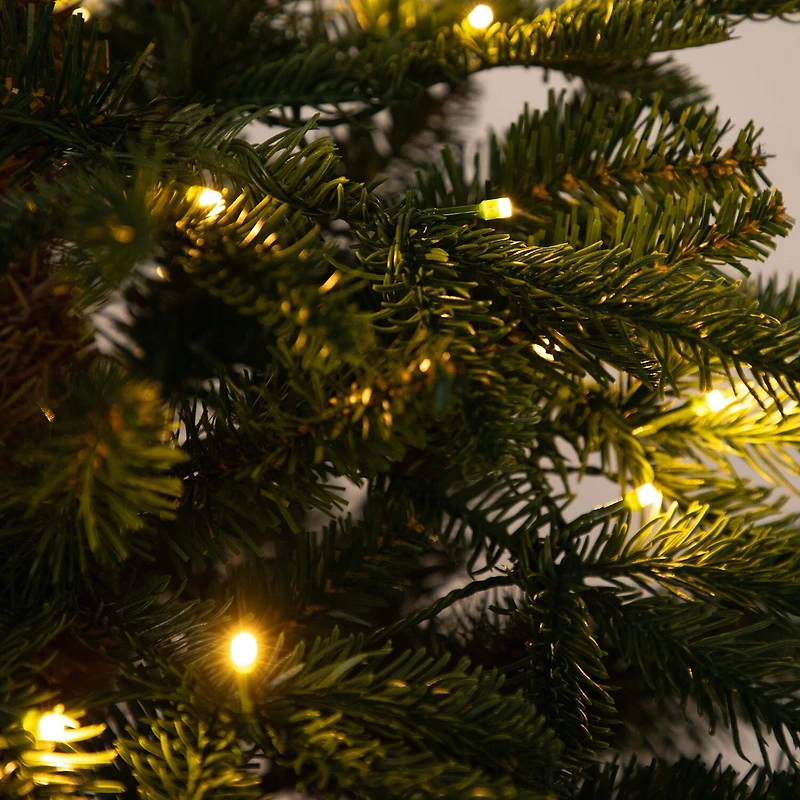 Nearly Natural Pre-Lit Artificial Idaho Mixed Fir 130 Warm White Led Lights 6 Foot Pre-Lit Fir Christmas Tree