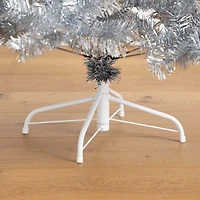 Nearly Natural Artificial Silver Tinsel Holiday Santa'S Hat With Star Topper 5 Foot Fir Christmas Tree