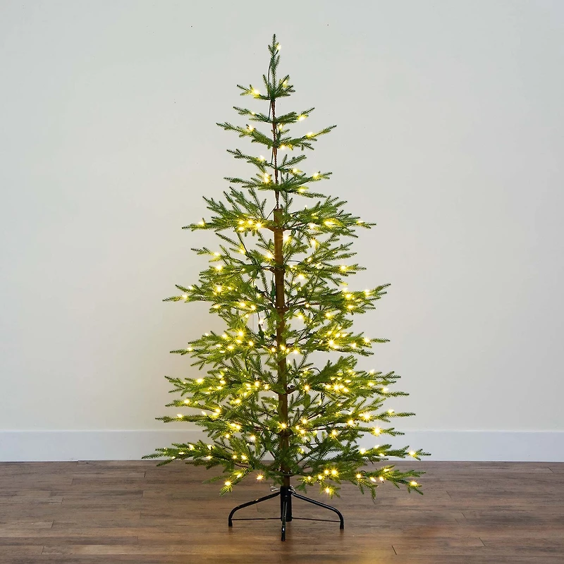 Nearly Natural Pre-Lit Artificial Natural Fresh Cut Fir With Instant Connect Technology And 230 Color Changing Led Dewdrop Lights 6 Foot Pre-Lit Fir Christmas Tree