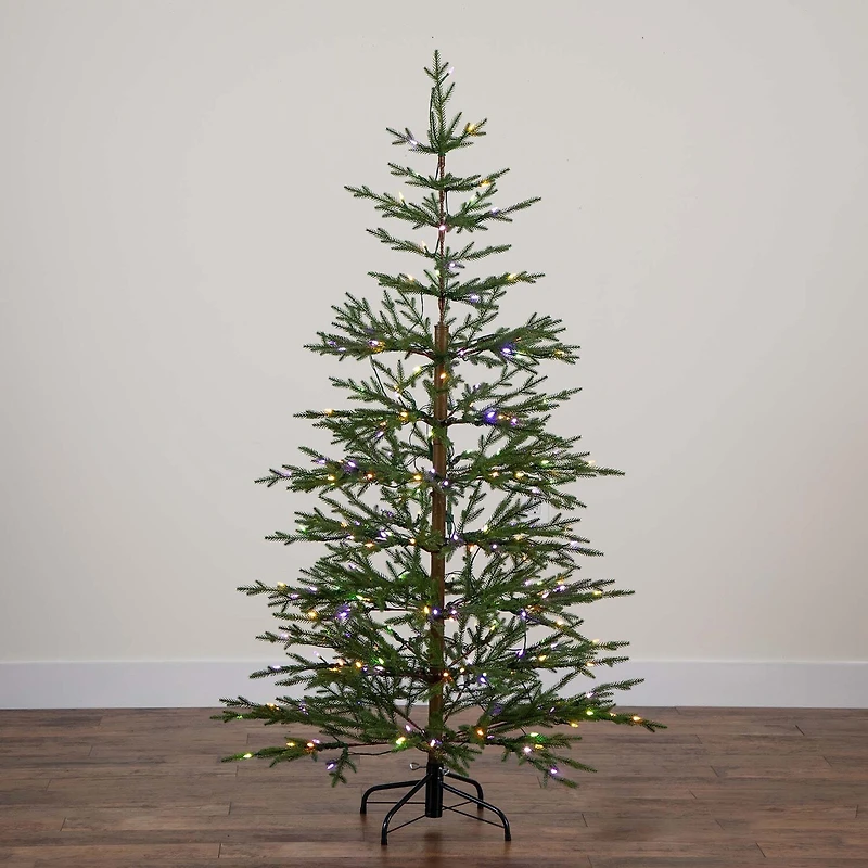 Nearly Natural Pre-Lit Artificial Natural Fresh Cut Fir With Instant Connect Technology And 230 Color Changing Led Dewdrop Lights 6 Foot Pre-Lit Fir Christmas Tree