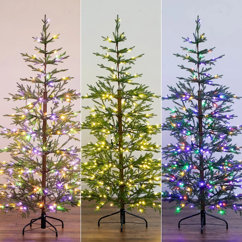 Nearly Natural Pre-Lit Artificial Natural Fresh Cut Fir With Instant Connect Technology And 230 Color Changing Led Dewdrop Lights 6 Foot Pre-Lit Fir Christmas Tree