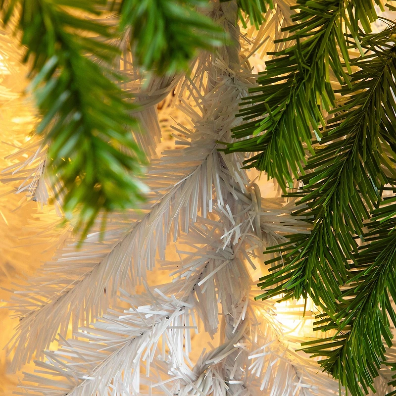Nearly Natural Green And White Santa’S Hat With 600 Led Lights And 1992 Bendable Branches 9 Foot Pre-Lit Fir Christmas Tree