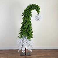 Nearly Natural Green And White Santa’S Hat  With 600 Led Lights And 1992 Bendable Branches 9 Foot Pre-Lit Fir Christmas Tree