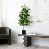 Nearly Natural Artificial Norfolk Pine 4 Foot Potted Pine Christmas Tree