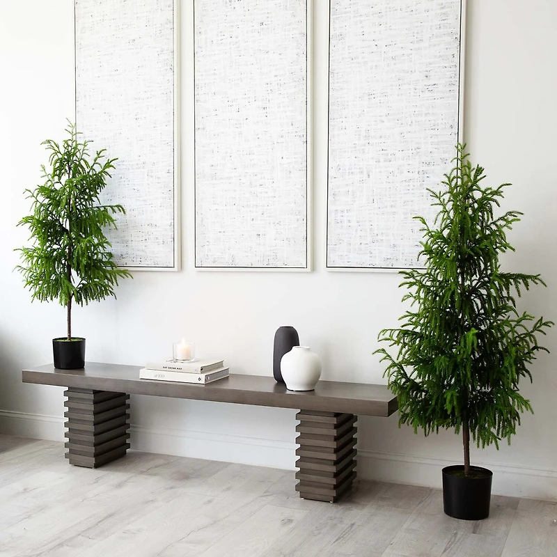 Nearly Natural Artificial Norfolk Pine 4 Foot Potted Pine Christmas Tree