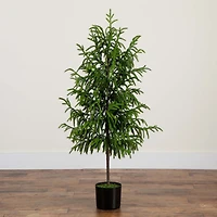 Nearly Natural Artificial Norfolk Pine 4 Foot Potted Pine Christmas Tree