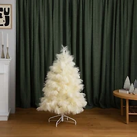 Nearly Natural 4ft Artificial Off-White Pampas Grass 4 Foot Christmas Tree