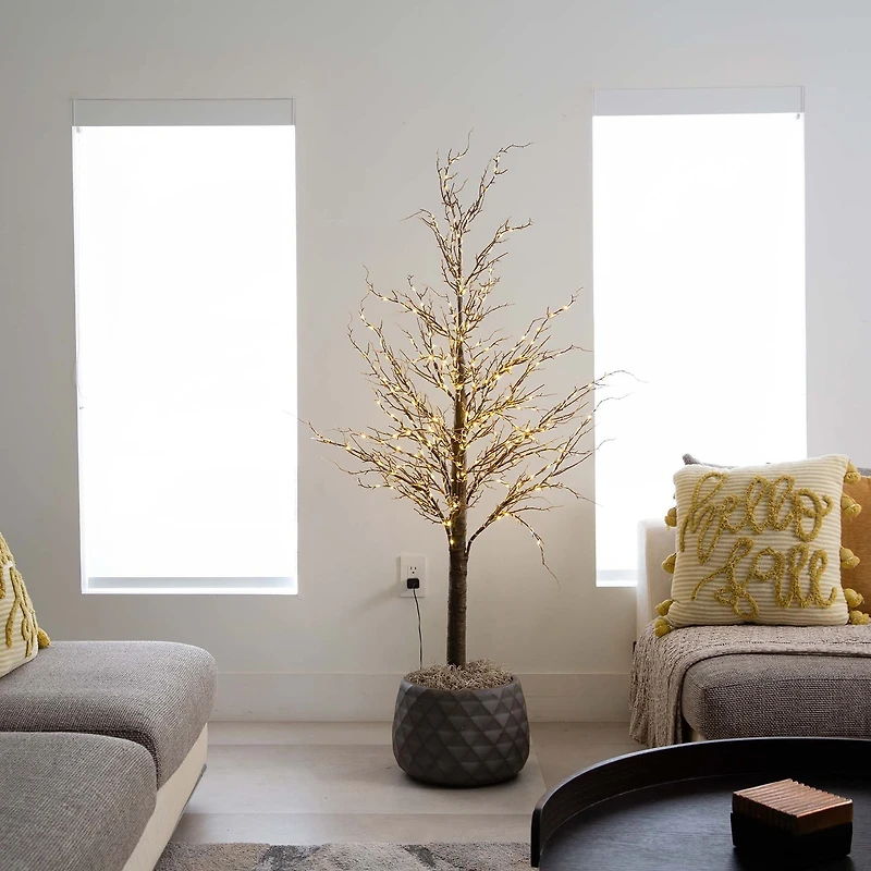 Nearly Natural 5ft Pre-Lit Artificial Twig With 360 Warm White Led Lights 5 Foot Pre-Lit Christmas Tree