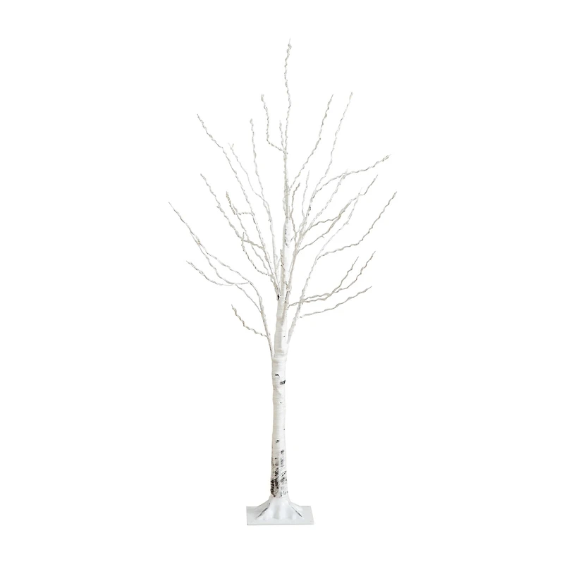 Nearly Natural Pre-Lit Artificial White Birch With Color Changing Led Lights Foot Pre-Lit Birch Christmas Tree