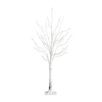Nearly Natural Pre-Lit Artificial White Birch With Color Changing Led Lights Foot Pre-Lit Birch Christmas Tree
