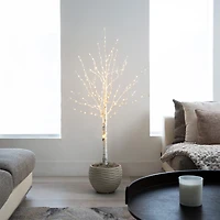 Nearly Natural Pre-Lit Artificial White Birch With Color Changing Led Lights Foot Pre-Lit Birch Christmas Tree