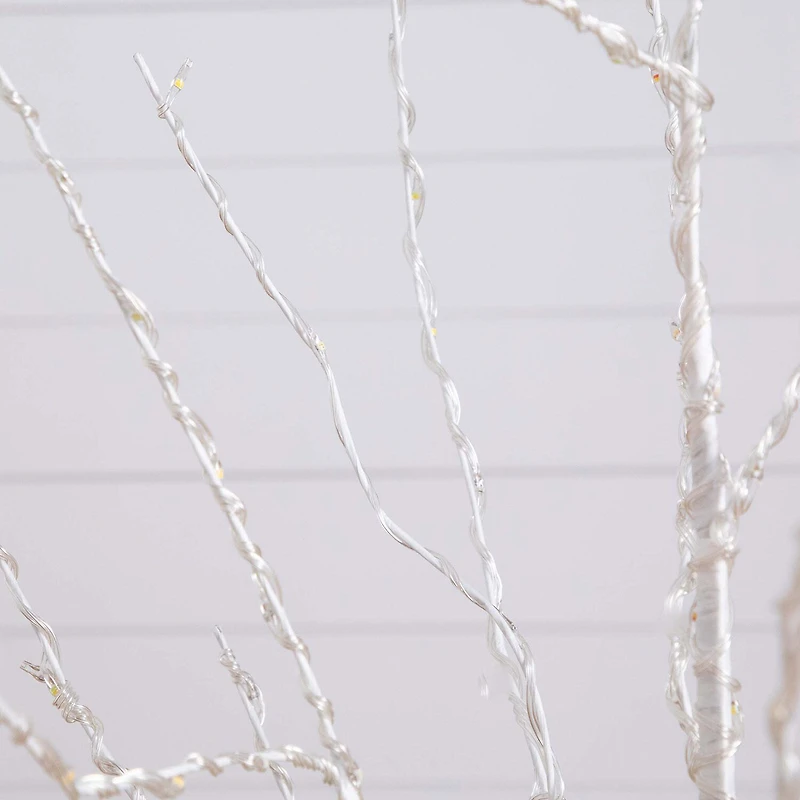 Nearly Natural Pre-Lit Artificial White Birch With Color Changing Led Lights Foot Pre-Lit Birch Christmas Tree