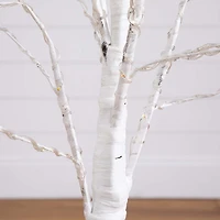 Nearly Natural Pre-Lit Artificial White Birch With Color Changing Led Lights Foot Pre-Lit Birch Christmas Tree