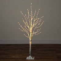 Nearly Natural Pre-Lit Artificial White Birch With Color Changing Led Lights Foot Pre-Lit Birch Christmas Tree