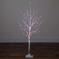Nearly Natural Pre-Lit Artificial White Birch With Color Changing Led Lights Foot Pre-Lit Birch Christmas Tree