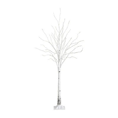 Nearly Natural Pre-Lit Artificial White Birch With 400 Color Changing Led Lights 6 Foot Pre-Lit Birch Christmas Tree