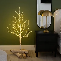 Nearly Natural 4ft Pre-Lit Artificial White Birch With 180 Warm White Led Lights 4 Foot Pre-Lit Birch Christmas Tree
