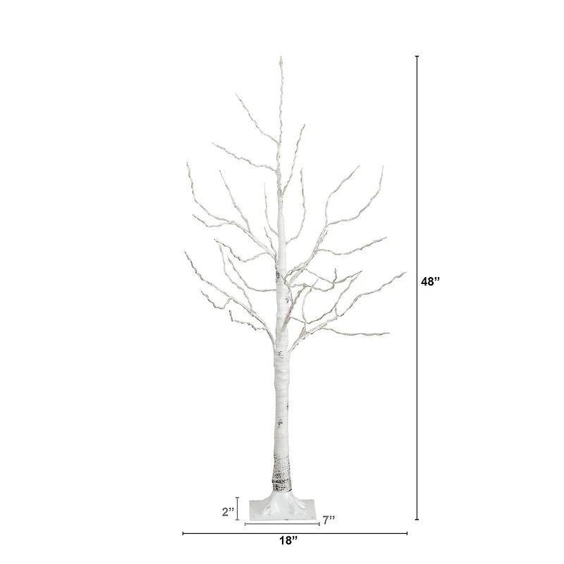 Nearly Natural 4ft Pre-Lit Artificial White Birch With 180 Warm White Led Lights 4 Foot Pre-Lit Birch Christmas Tree