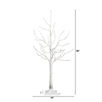 Nearly Natural 4ft Pre-Lit Artificial White Birch With 180 Warm White Led Lights 4 Foot Pre-Lit Birch Christmas Tree