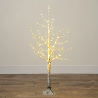 Nearly Natural 4ft Pre-Lit Artificial White Birch With 180 Warm White Led Lights 4 Foot Pre-Lit Birch Christmas Tree