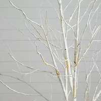 Nearly Natural Pre-Lit Artificial White Birch  With 90 White Led Lights 6 Foot Pre-Lit Birch Christmas Tree