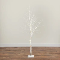 Nearly Natural Pre-Lit Artificial White Birch  With 90 White Led Lights 6 Foot Pre-Lit Birch Christmas Tree