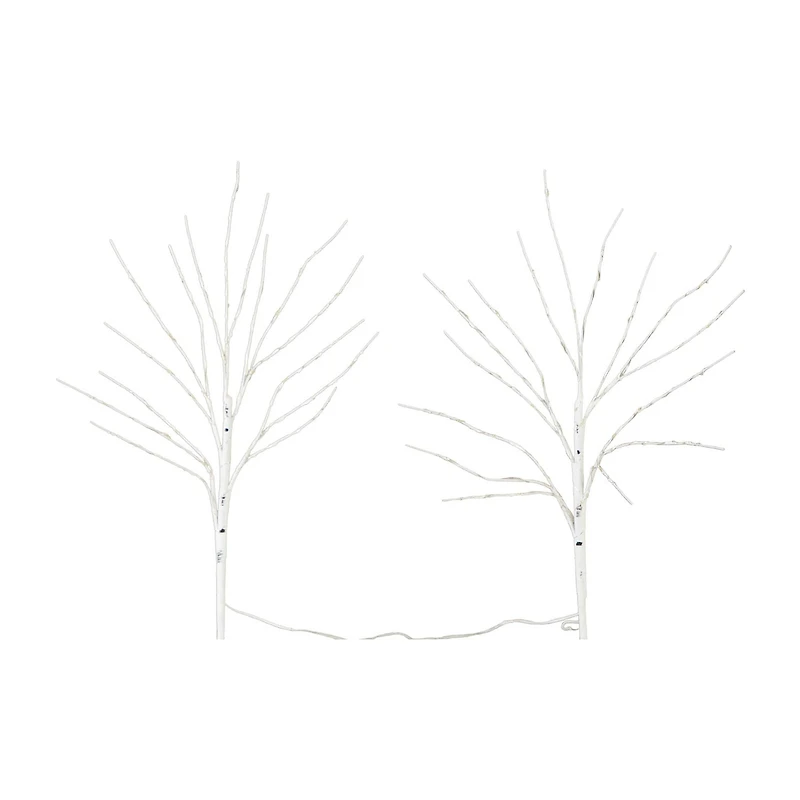 Nearly Natural 24in Pre-Lit Artificial White Birch Branches With 80 Warm White Led Lights 2 Foot Pre-Lit Birch Christmas Tree