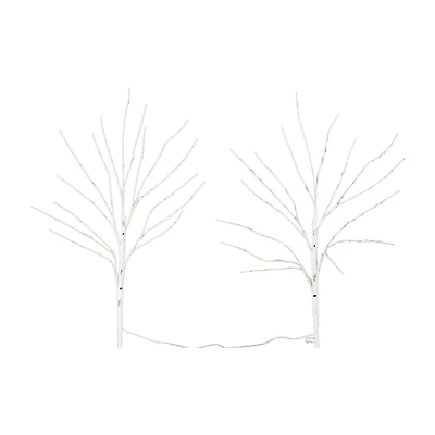 Nearly Natural 24in Pre-Lit Artificial White Birch Branches With 80 Warm White Led Lights 2 Foot Pre-Lit Birch Christmas Tree