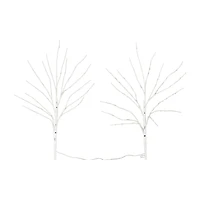 Nearly Natural 24in Pre-Lit Artificial White Birch Branches With 80 Warm White Led Lights 2 Foot Pre-Lit Birch Christmas Tree