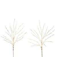 Nearly Natural 24in Pre-Lit Artificial White Birch Branches With 80 Warm White Led Lights 2 Foot Pre-Lit Birch Christmas Tree
