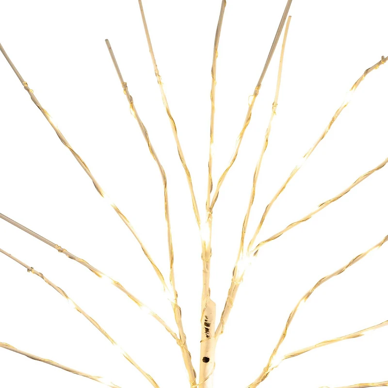 Nearly Natural 24in Pre-Lit Artificial White Birch Branches With 80 Warm White Led Lights 2 Foot Pre-Lit Birch Christmas Tree