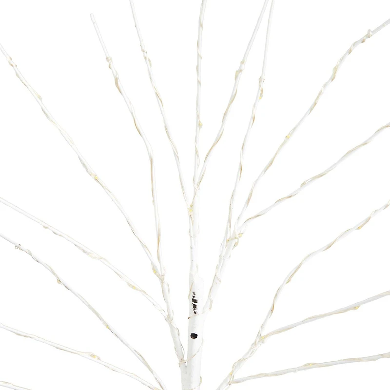 Nearly Natural 24in Pre-Lit Artificial White Birch Branches With 80 Warm White Led Lights 2 Foot Pre-Lit Birch Christmas Tree